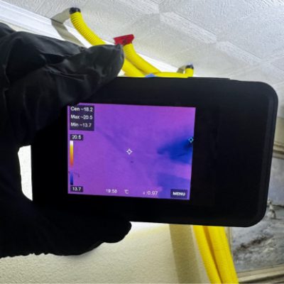 Thermal imaging used during an actual WaterFree moisture assessment
